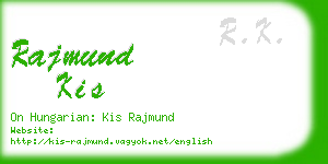 rajmund kis business card